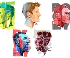 Colorful superstar football player