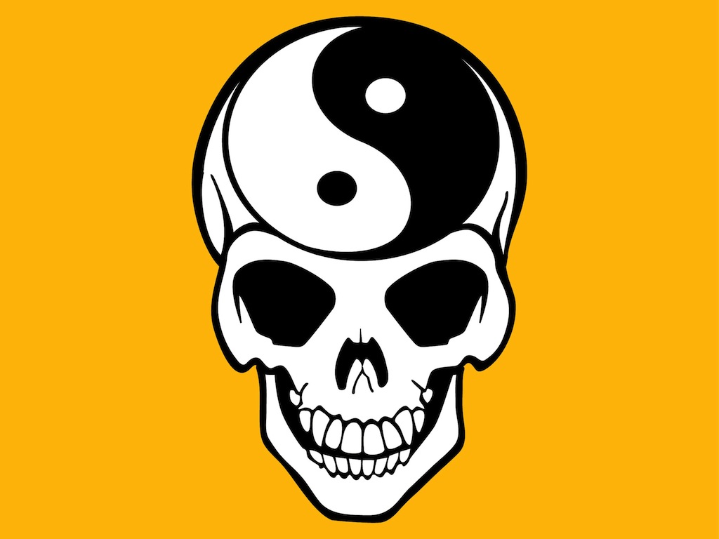 Yin Yang Skull Vector