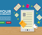 Ereader Books Illustration Vector