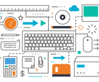 Free Flat Line Business And Marketing Vector Illustration