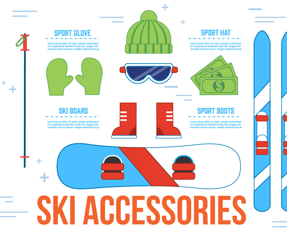 Free Ski Accessories Vector Icons