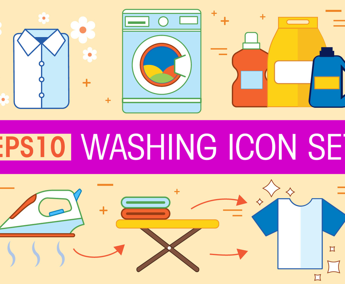 Free Washing Vector Icon Set