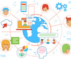 Free Vector Social Media Illustration
