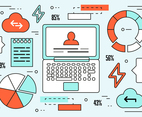 Free Linear Web Cloud Design Vector