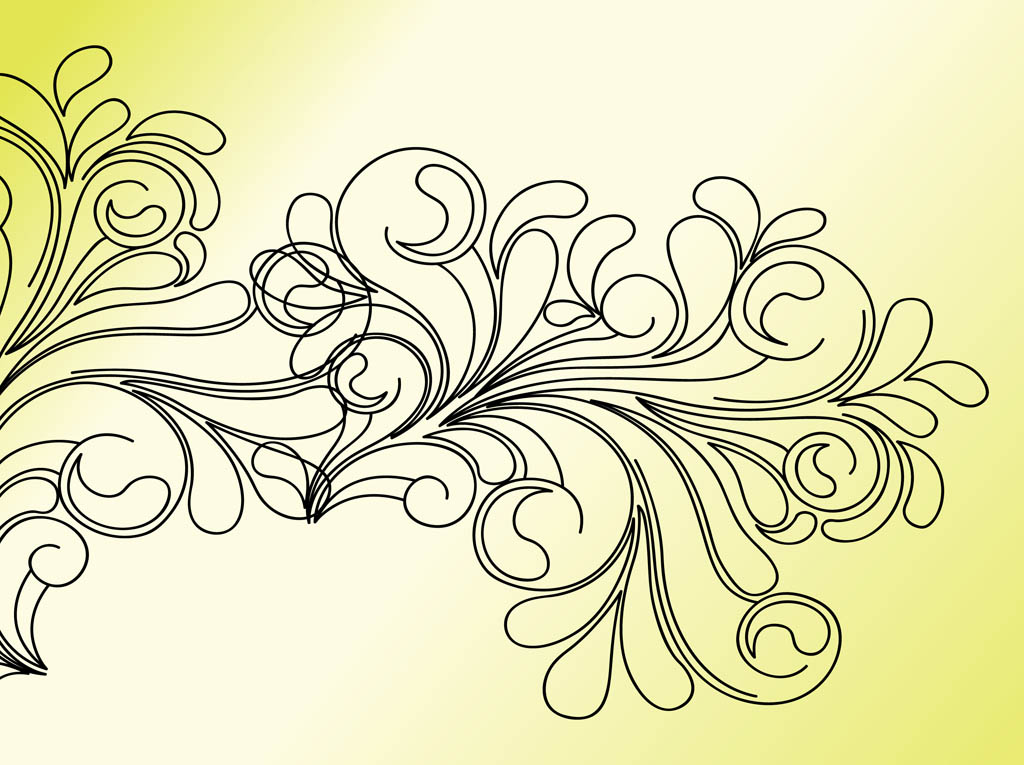 Flower Swirls Clip Art