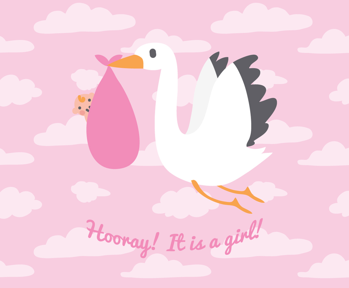 It's a Girl Vector Background