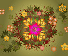 Leaves And Flowers Vector