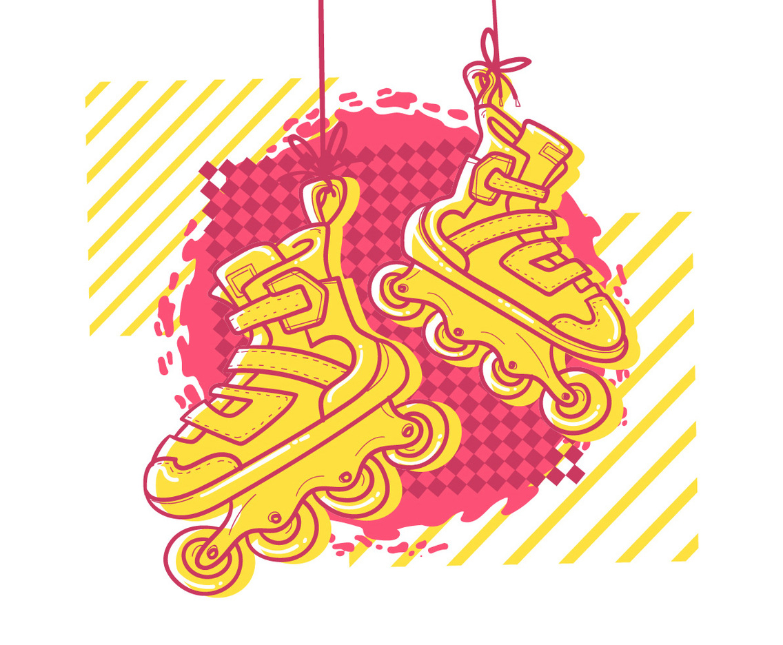 Retro Pink Roller Blades