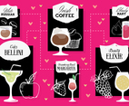Free Set of Cocktail Drinks Vector Background
