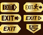 Emergency Exit Gold Icons