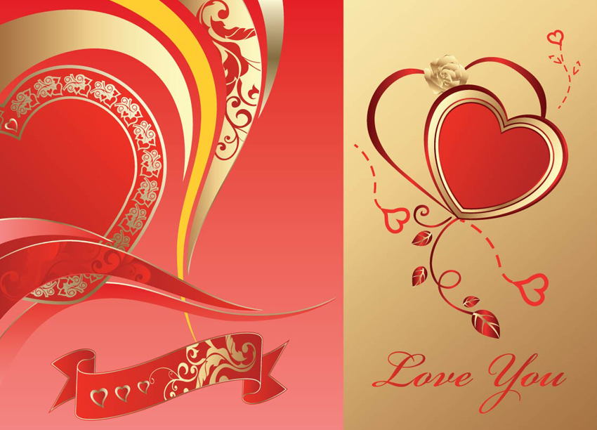 Free Vector  Heart cards collection