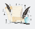 Vintage Writing and Ink Pot Vector