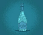 Champagne Bottle Line Drawing