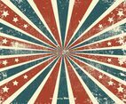 Grunge Sunburst Background With Stars