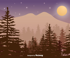 Colorful Forest Background Vector