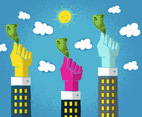 Hands Waving Money