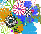 Colorful Flowers Background Art