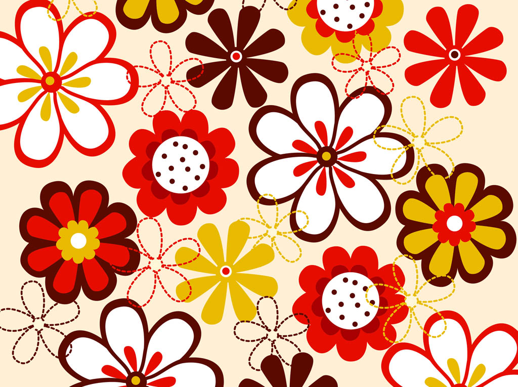 Vector Flowers Pattern Vector Art & Graphics