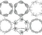 Cute Hand Drawn Sketchy Leaf Frames