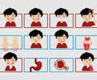 Sick Child Icon Vector