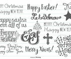 Hand Drawn Christmas  Easter Doodles