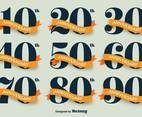 Anniversary Vector Icon Set