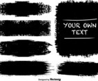 Black Grunge Banners Vector Set
