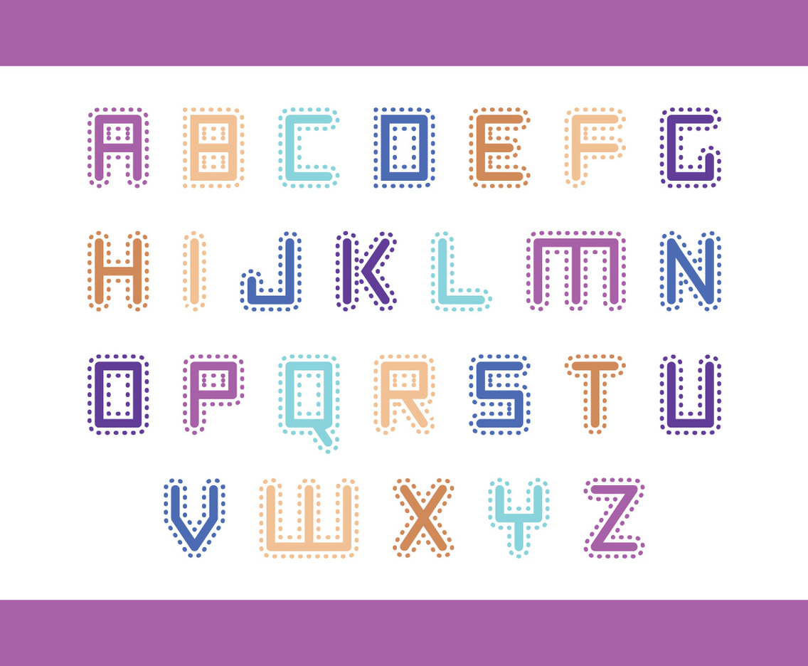 Stitched Letter Vector Pack
