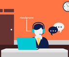 Call Center Agent Vector