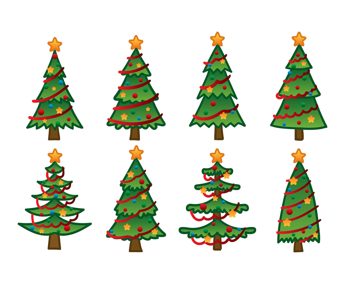 Cartoon Christmas Tree Hand Drawing