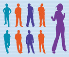 Colorful People Silhouettes Vector