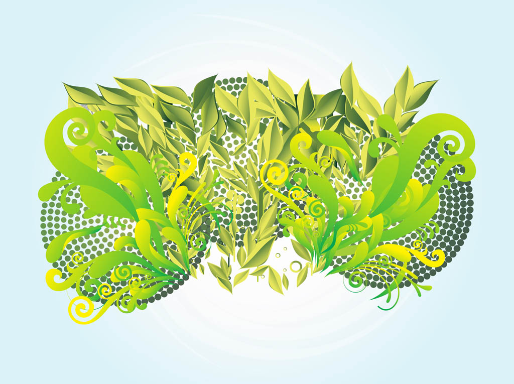 Swirling Plants Illustration