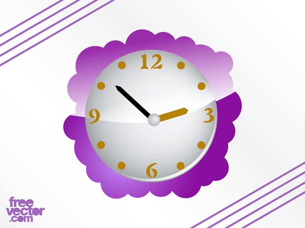 Purple Clock Vector