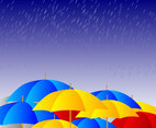 Umbrellas In The Rain