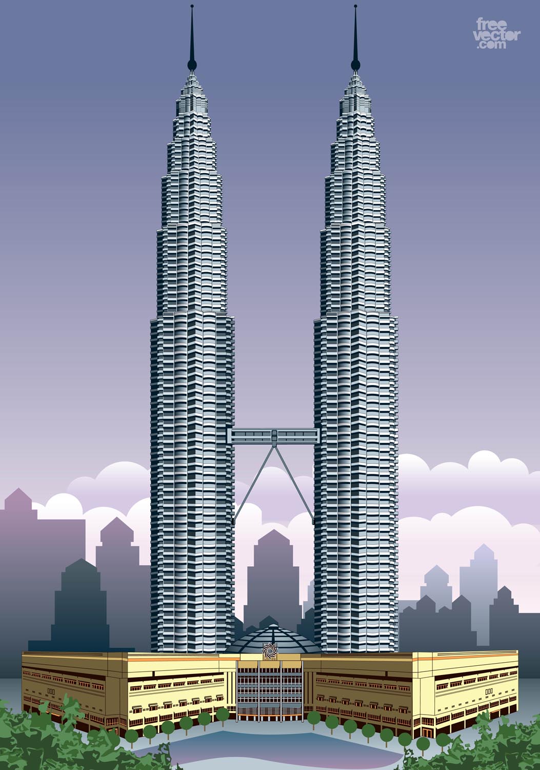 Petronas Towers Vector Art & Graphics | freevector.com