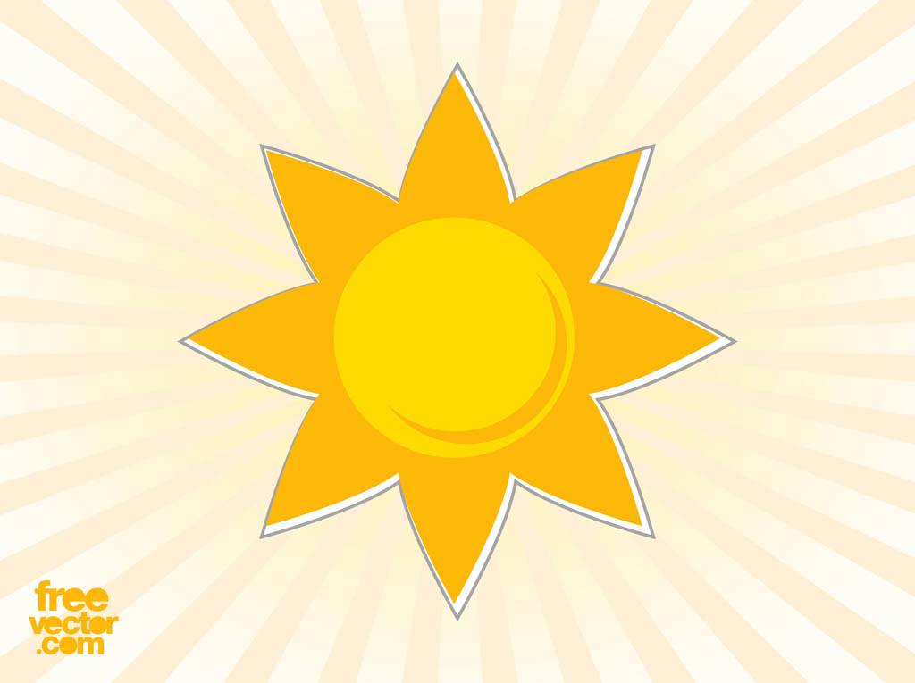 Sun Sticker Vector