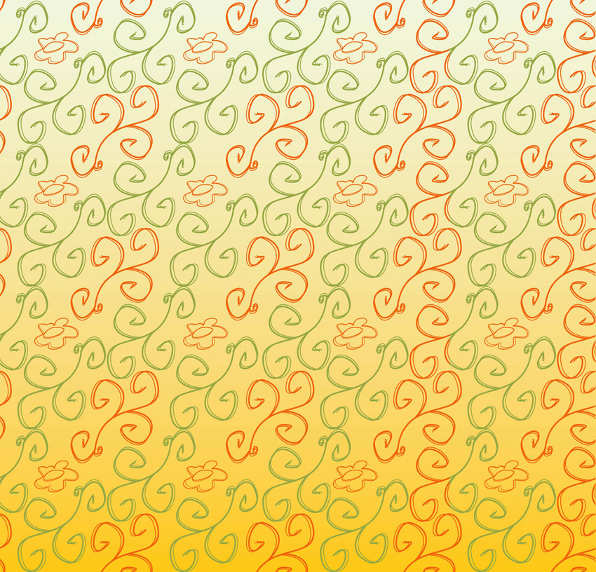 Hand Drawn Flower Scrolls Pattern
