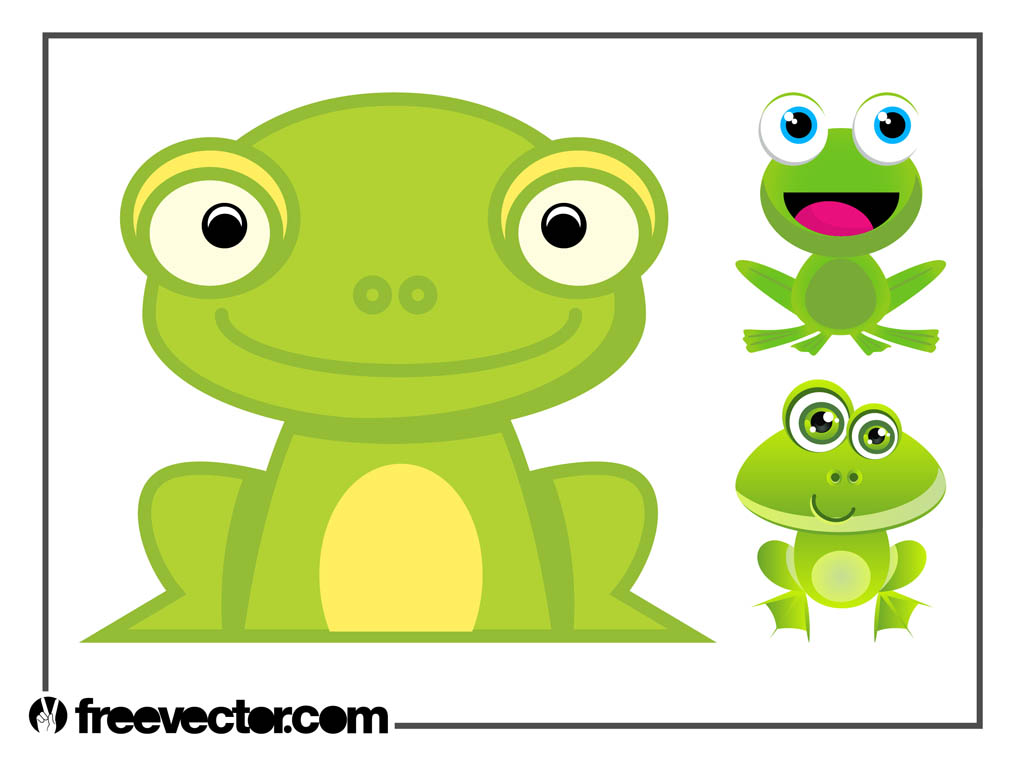 Cartoon Frogs Set