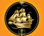 Gold Sailboat