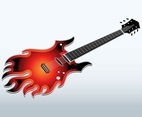 Flaming Electric Guitar