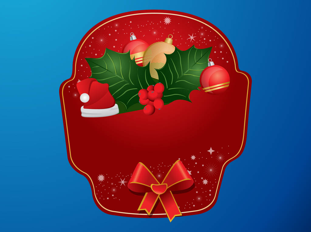 Christmas Label Vector