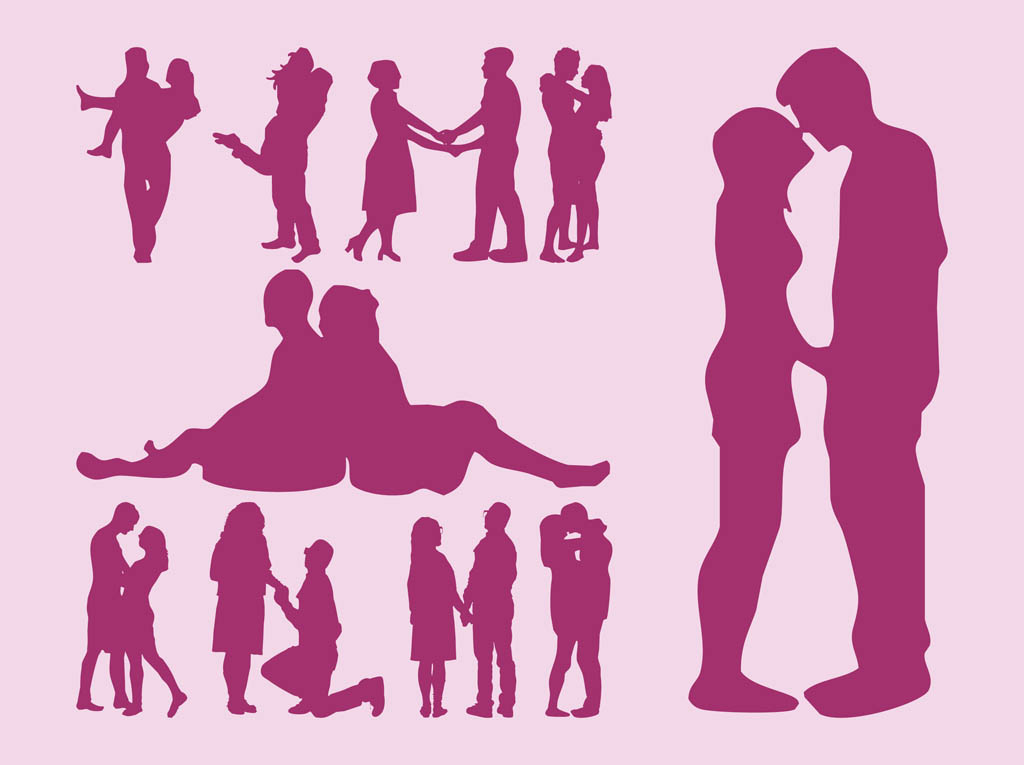 Couples Vector Silhouettes