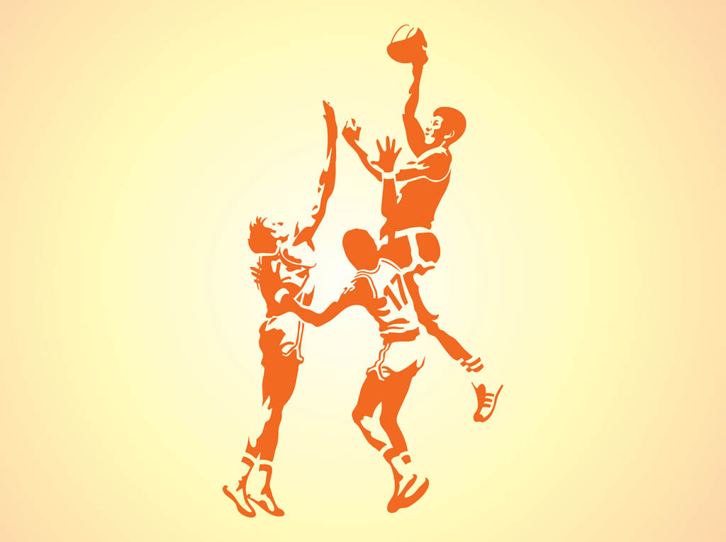Silhouettes Of Basketball Players