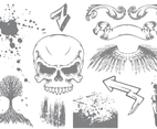 Skull & Wings Grunge Vector Pack