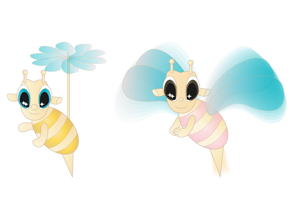 Cute Cartoon Bees