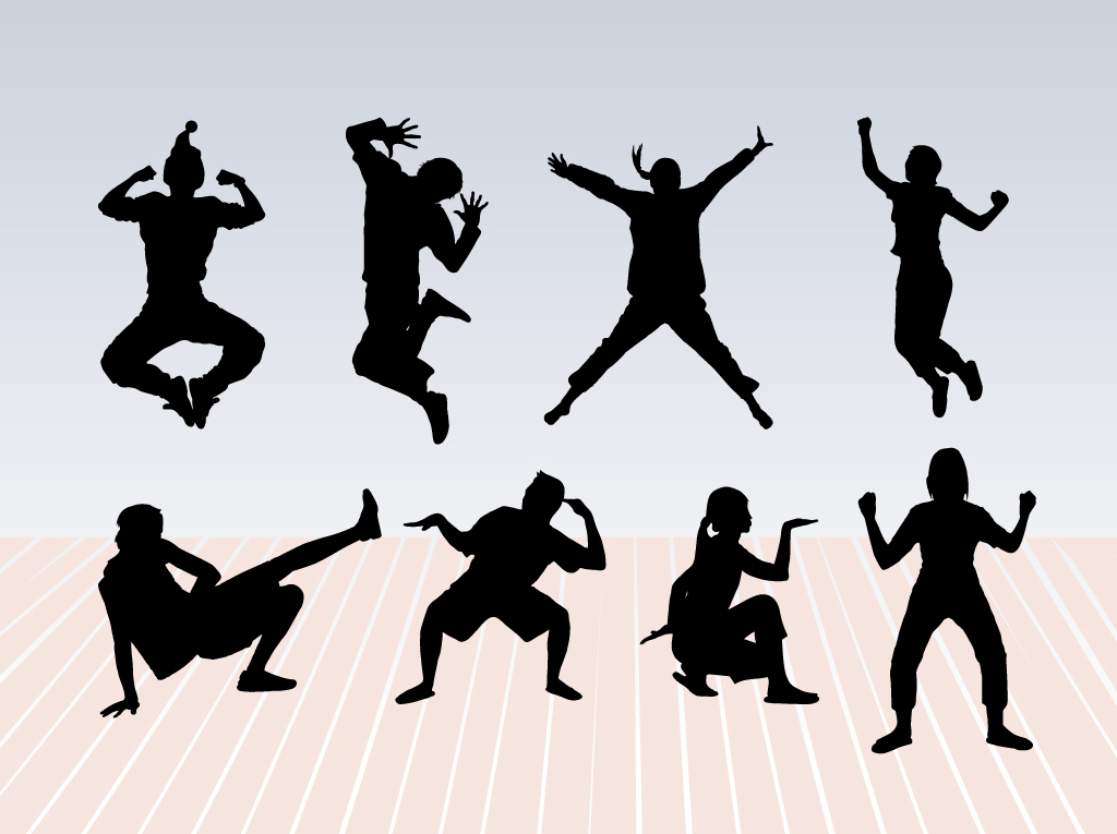Dance Pose Silhouettes Vector Art & Graphics freevector.com.