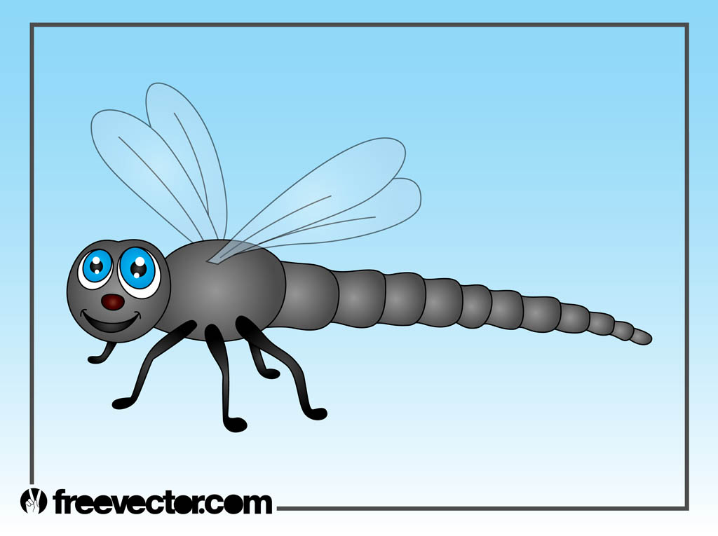 Cartoon Dragonfly Vector Art & Graphics 