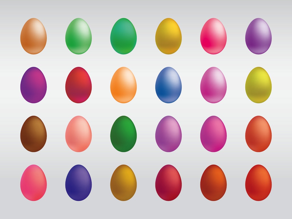Colorful Eggs Vectors