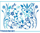 Blue Flower Swirls