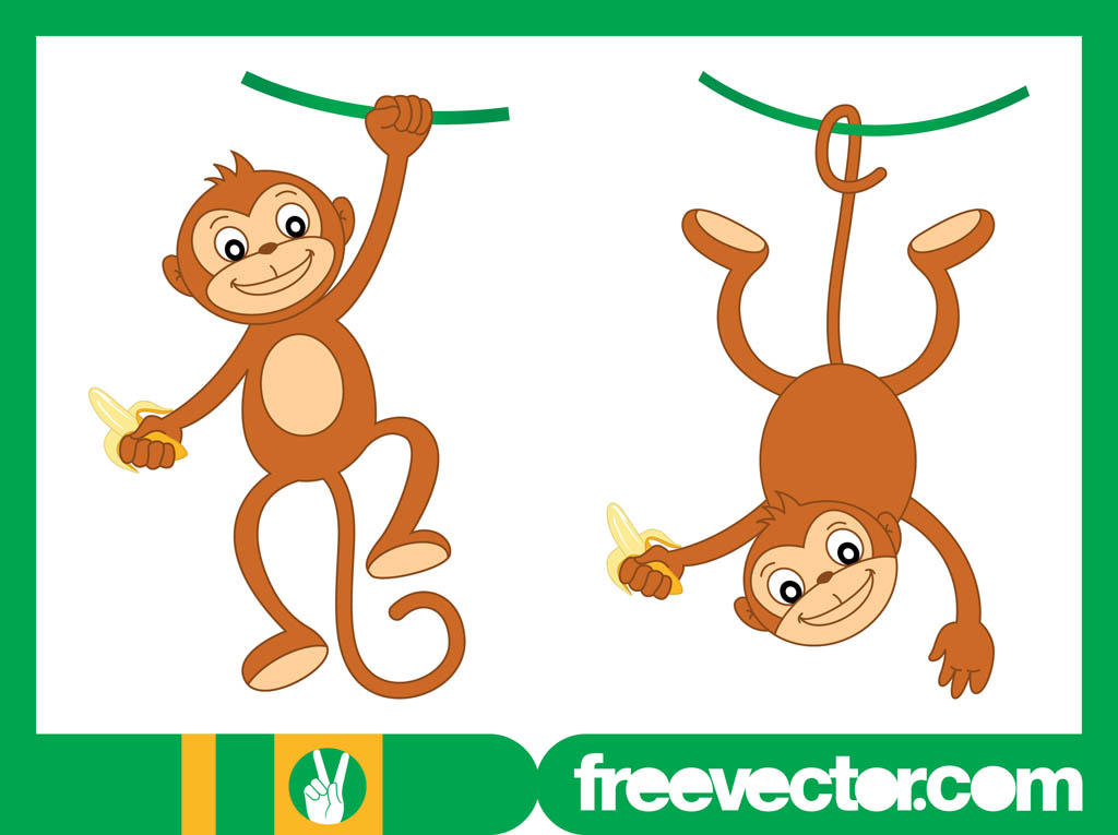 Happy Monkey Characters Vector Art & Graphics 